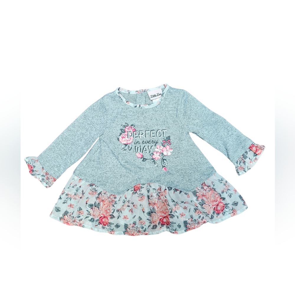 Little Lass Baby Girls Long Sleeve Layered Blouse Size 24 Months